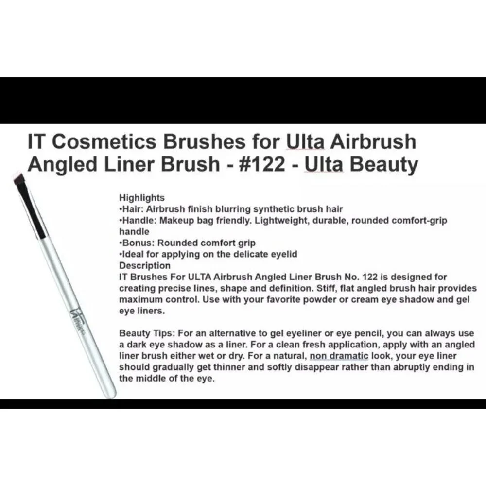 IT cosmetics airbrush angled eyeliner liner eye brow brush #122 New
